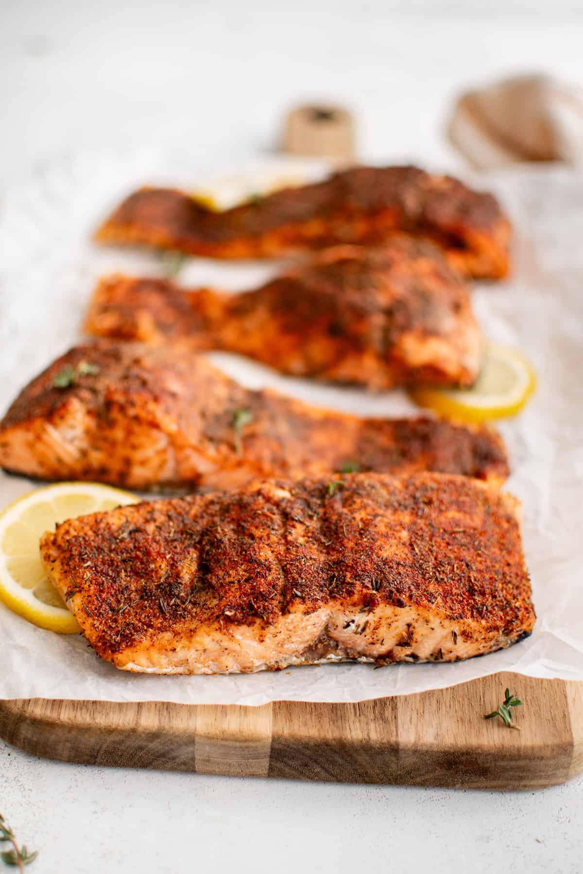 air fryer salmon on a plate