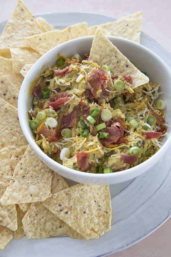 avocado dip on a chip