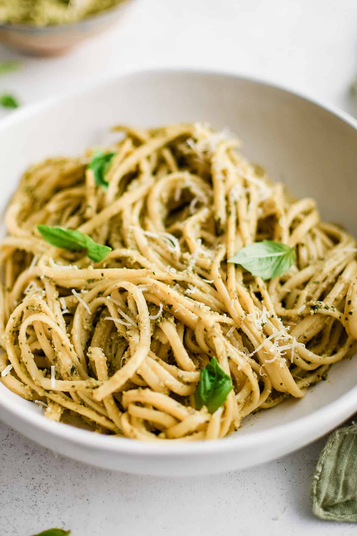 avocado pesto on pasta