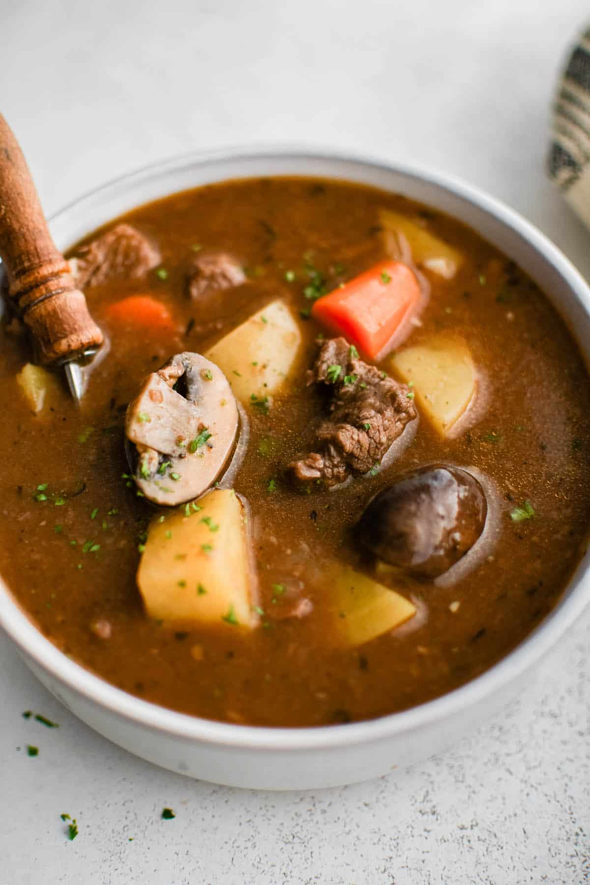 beef stew in a bowl