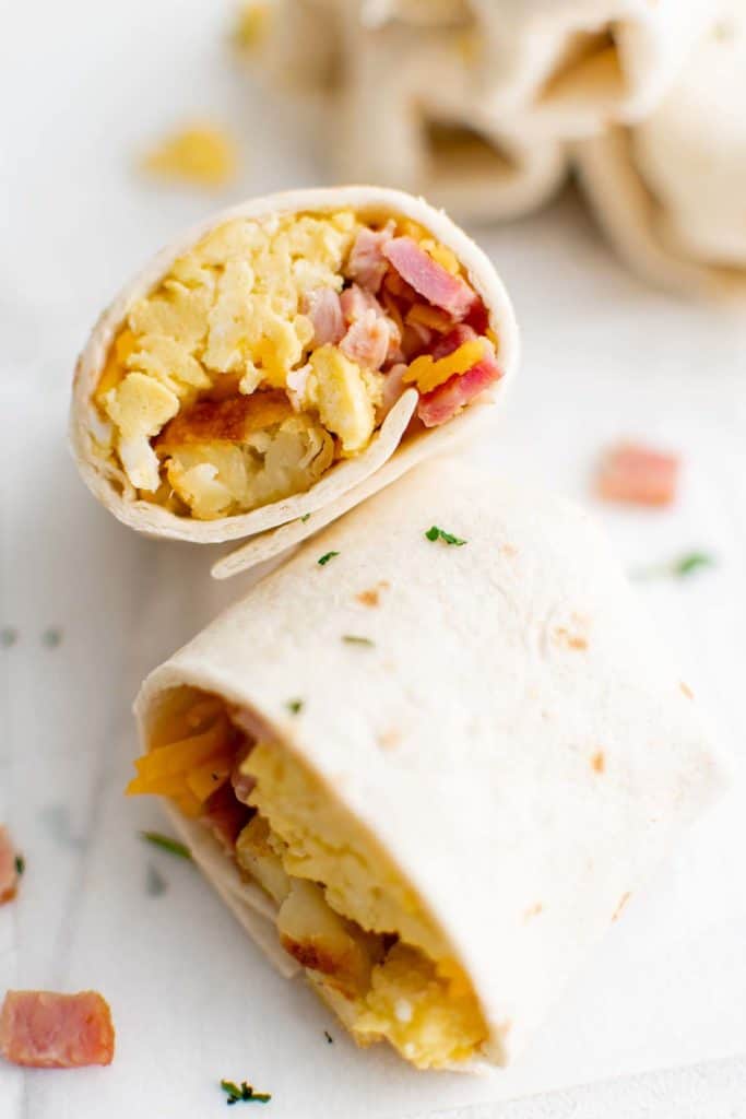 breakfast burrito with ham