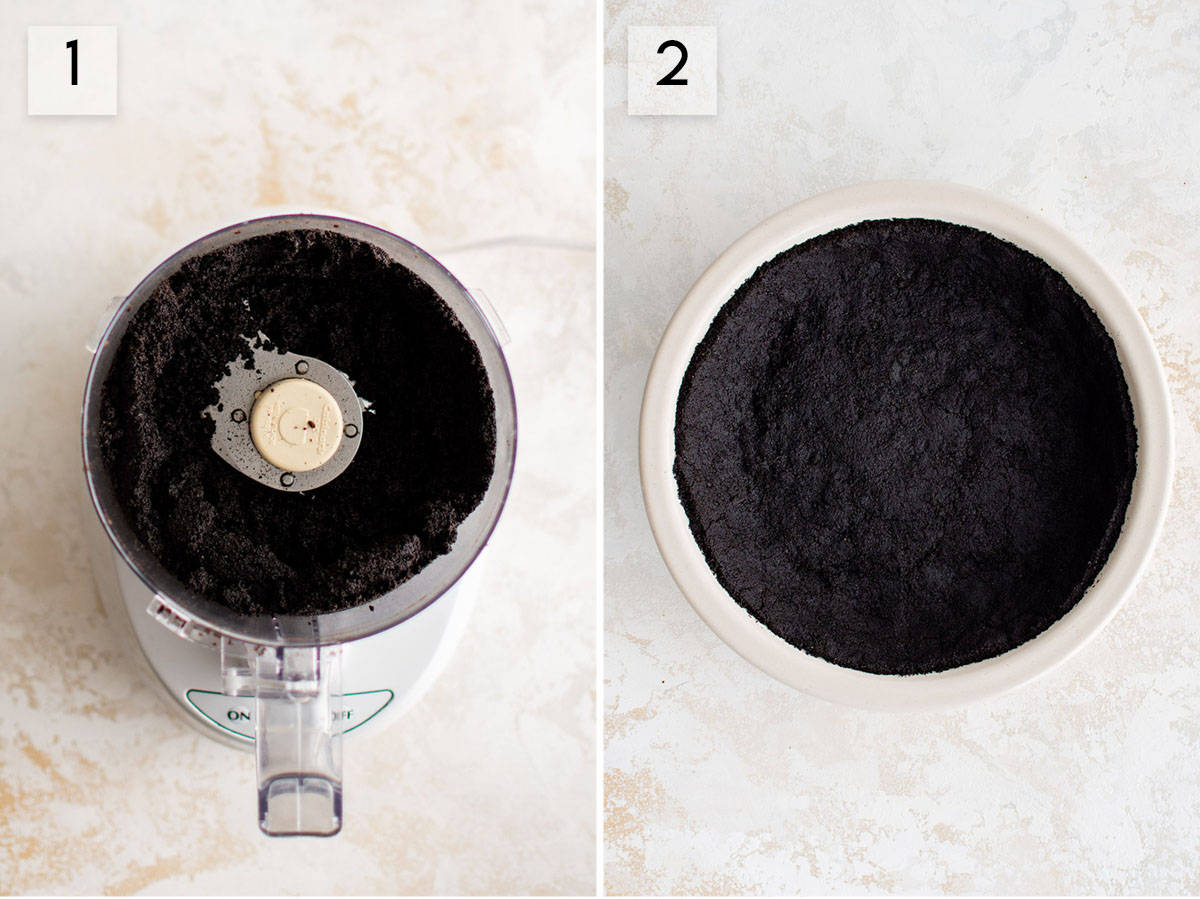 chocolate oreo crust photo collage