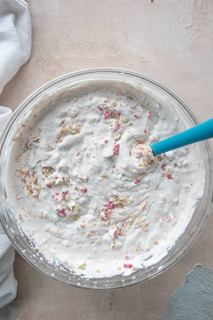 circus cookie ice cream in bowl before freezing
