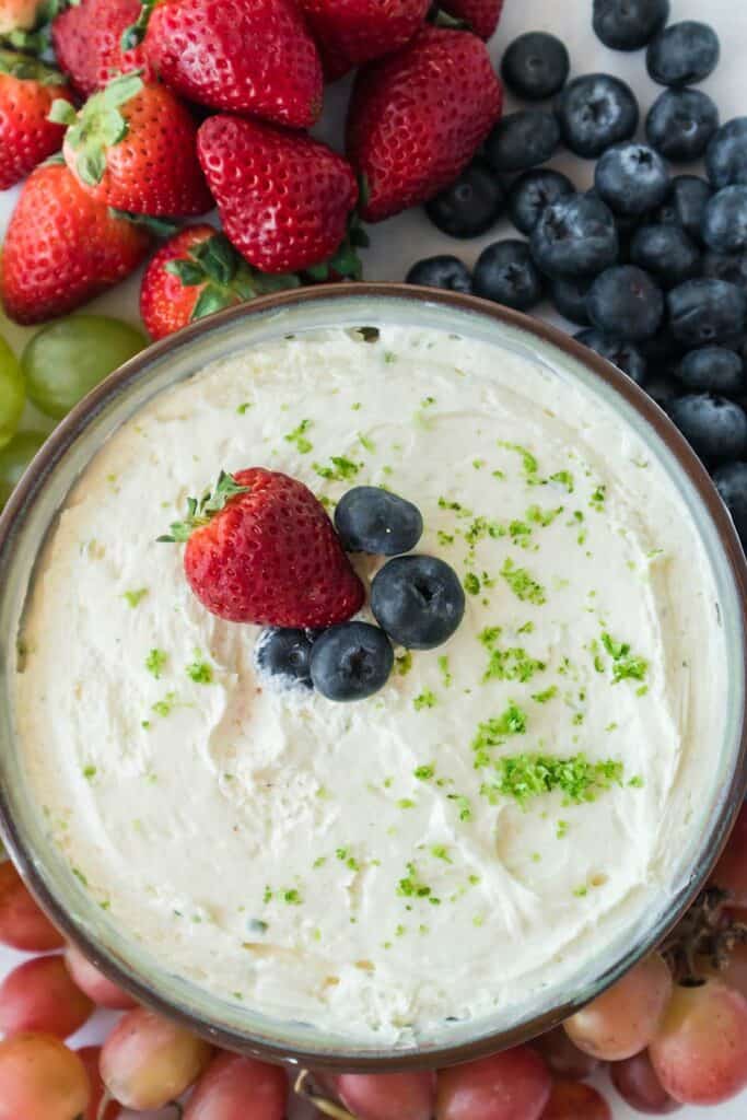 fruit dip in a bowl