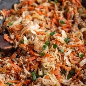 egg roll bowl in a skillet