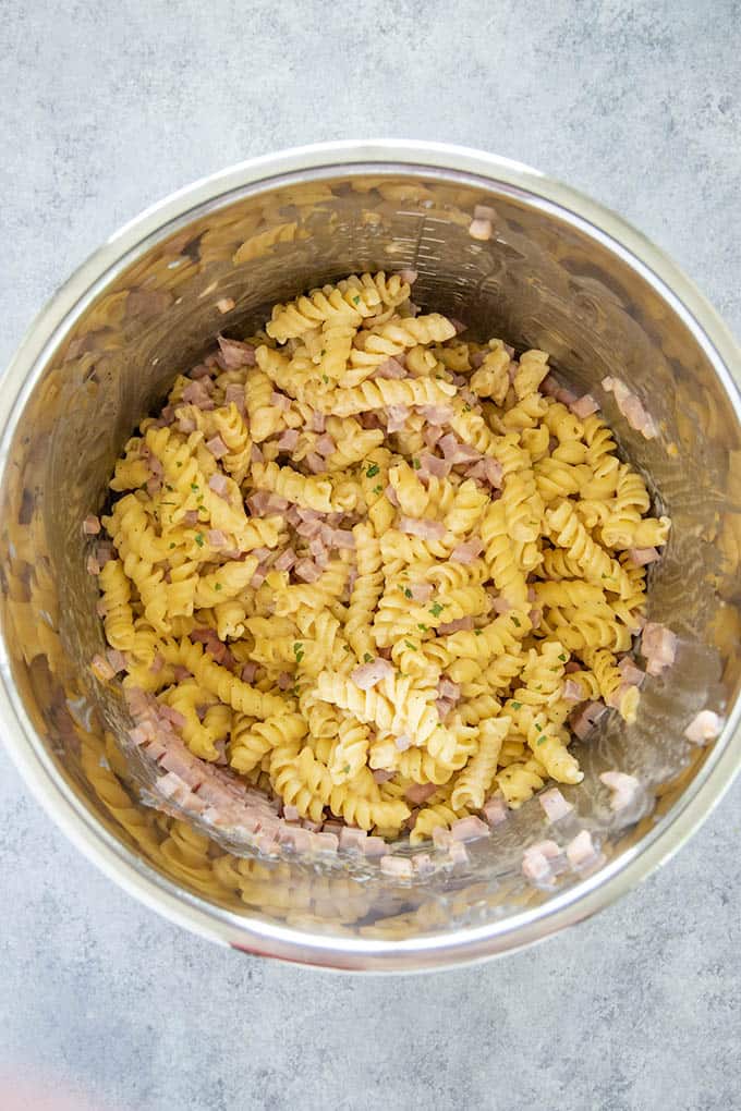 ham and cheese pasta in the instant pot