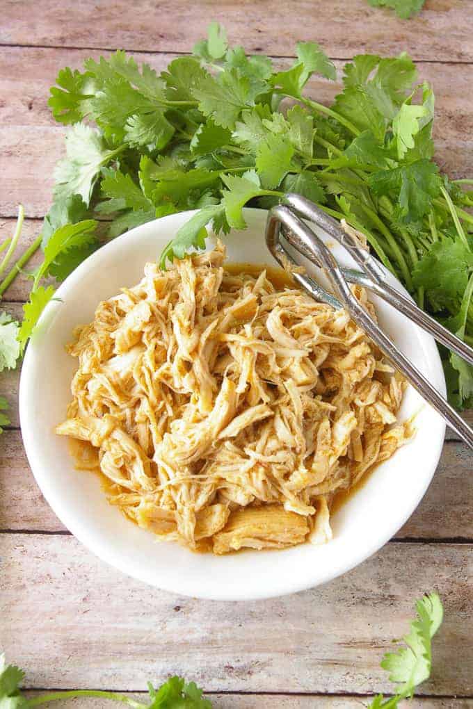 instant pot taco chicken in a bowl