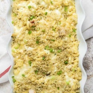 lobster mac and cheese in pan