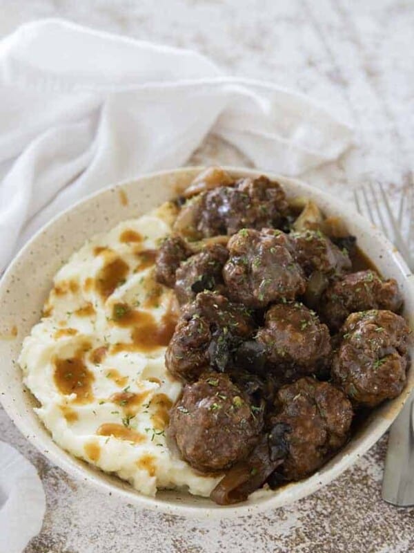 meatballs and gravy in bowl