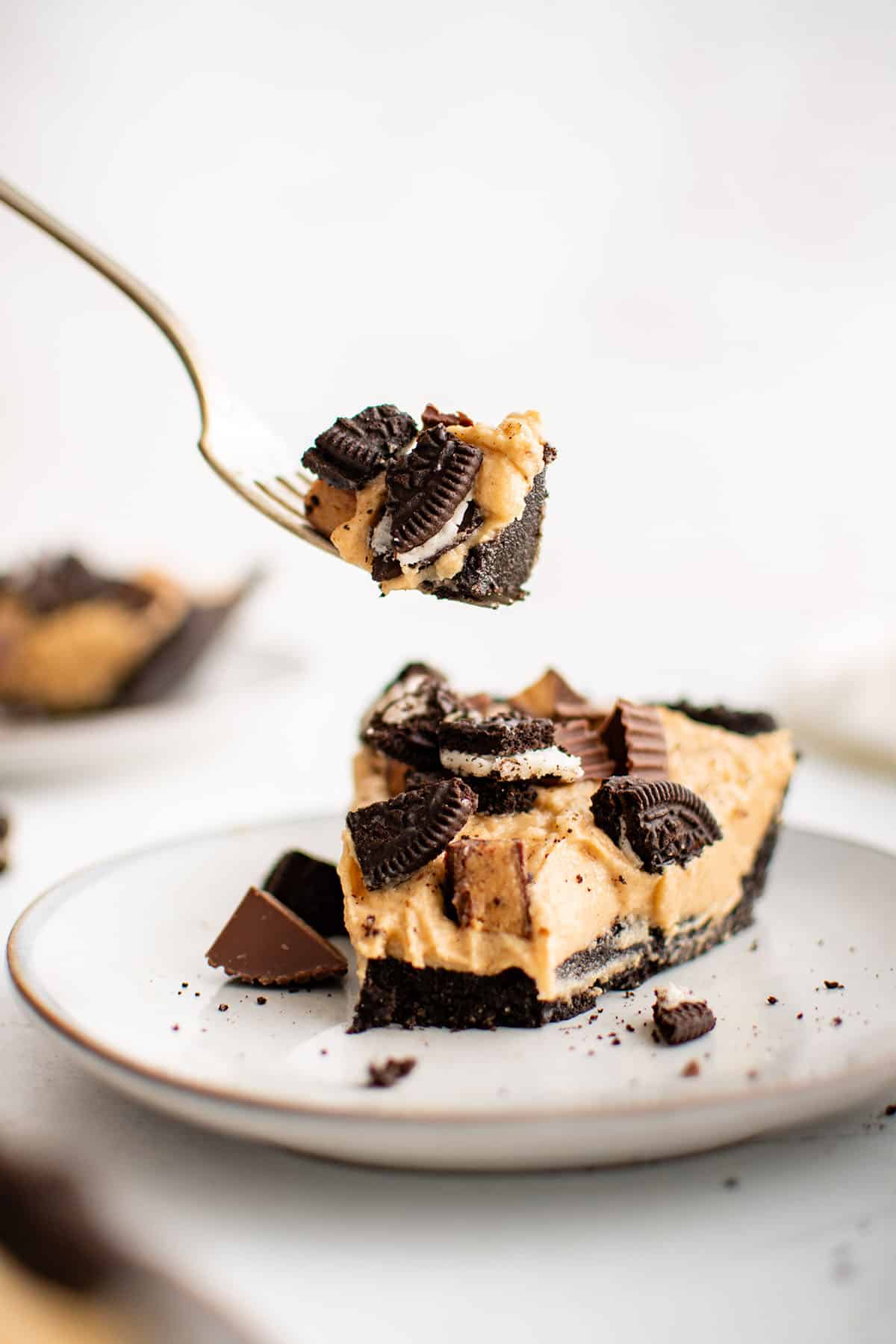 peanut butter pie on a plate
