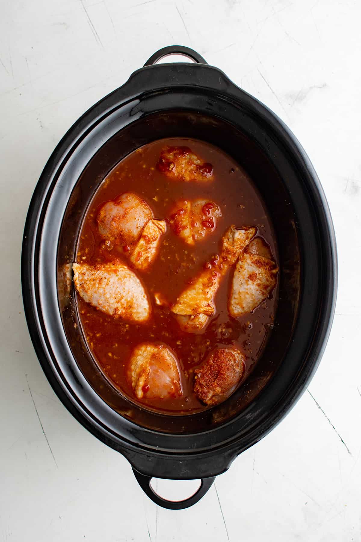 ingredients for slow cooker chicken legs in the crockpot