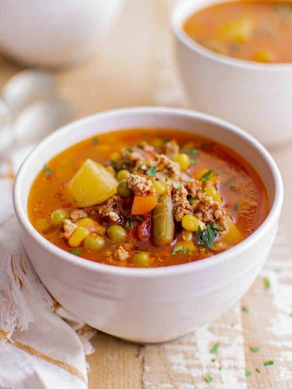 bowl of vegetable beef soup